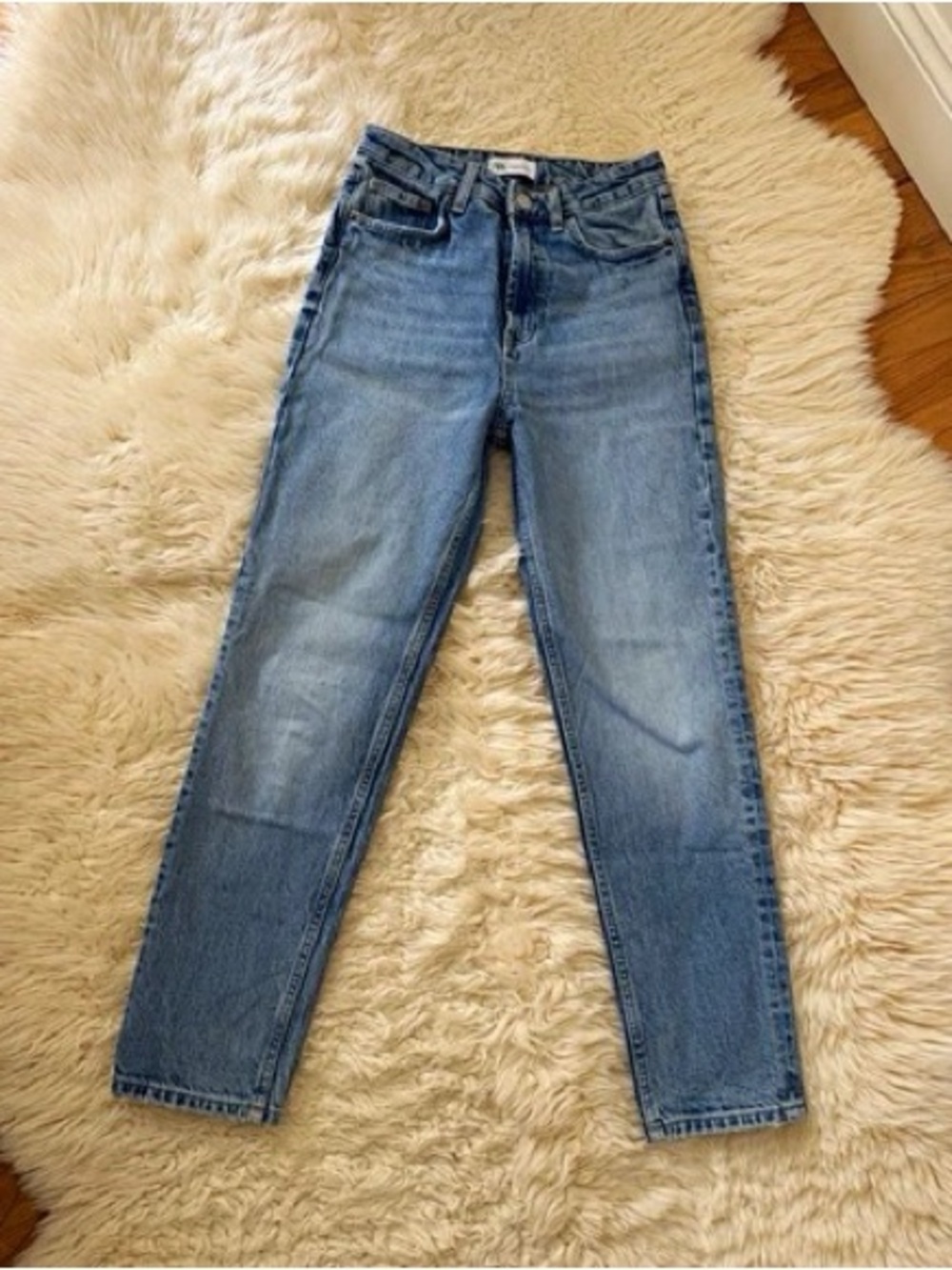 Zara Medium Blue High-Rise Skinny Jeans